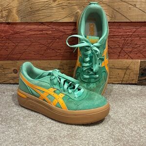 Asics Teal and Mustard Sneakers